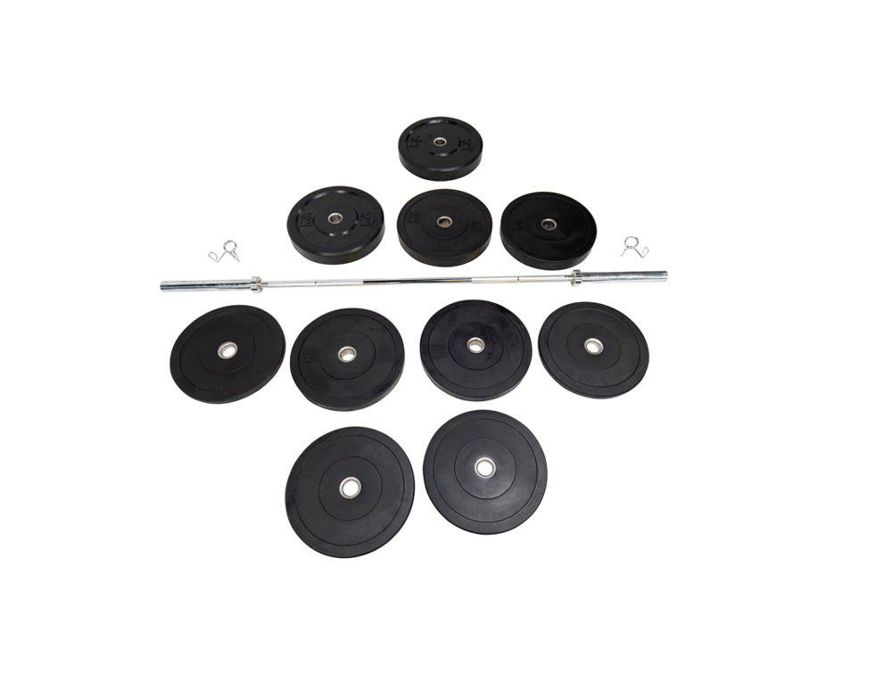 260lb Bumper Plate and Bar Package