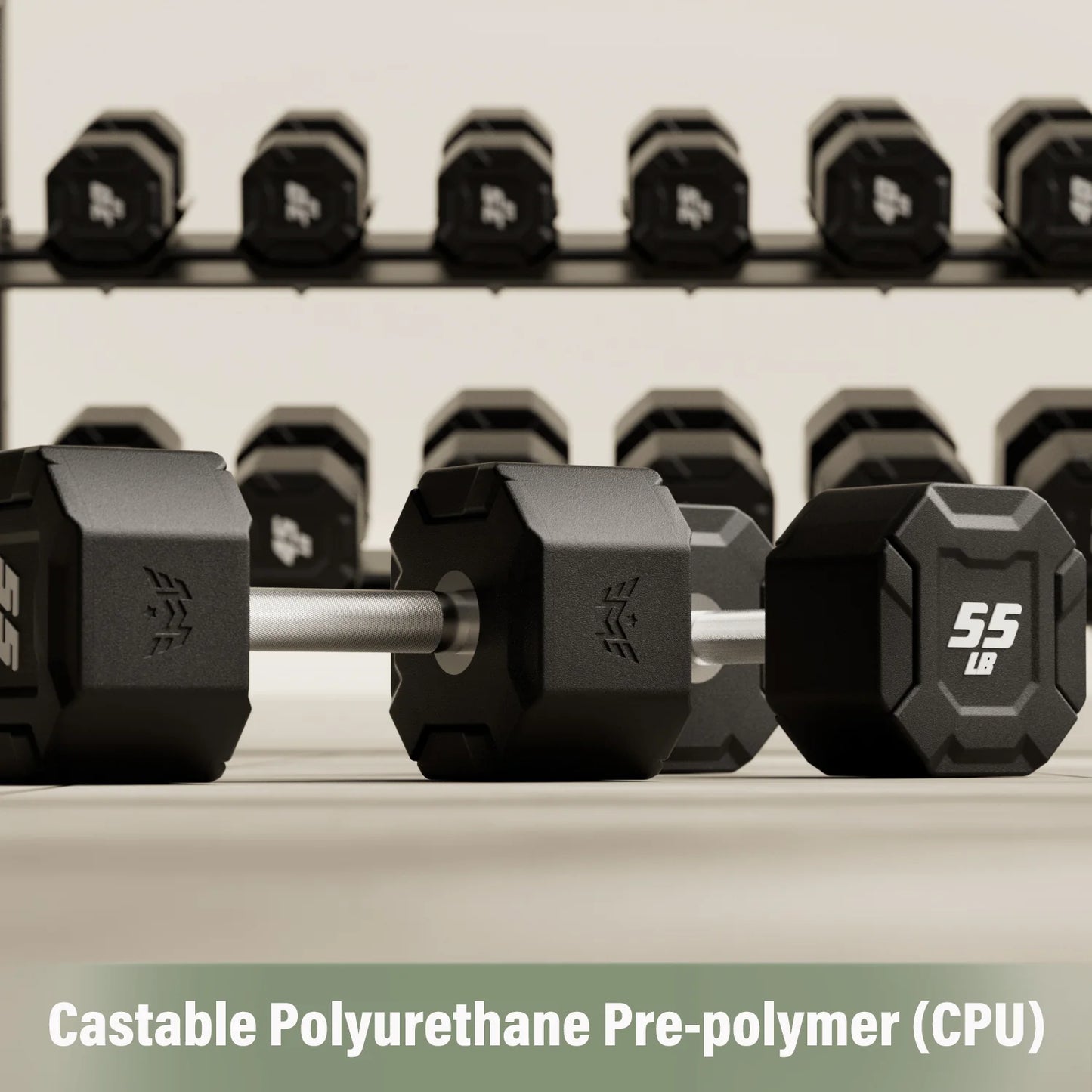 Urethane Octagonal-Shield Dumbbells - Major Fitness