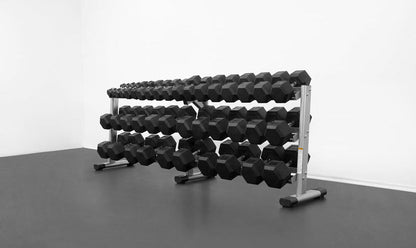 5-100lb Rubber Hex Dumbbell Set W/ Rack(G243) (RB5100)