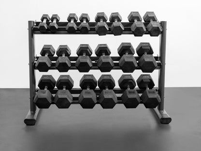 5-50lb Rubber Hex Dumbbell Set W/ Rack(G241) (RB550)