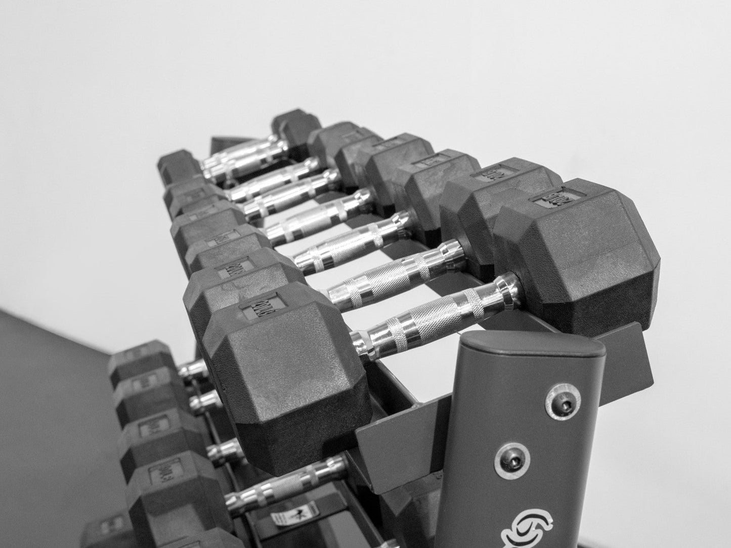 5-50lb Rubber Hex Dumbbell Set W/ Rack(G241) (RB550)