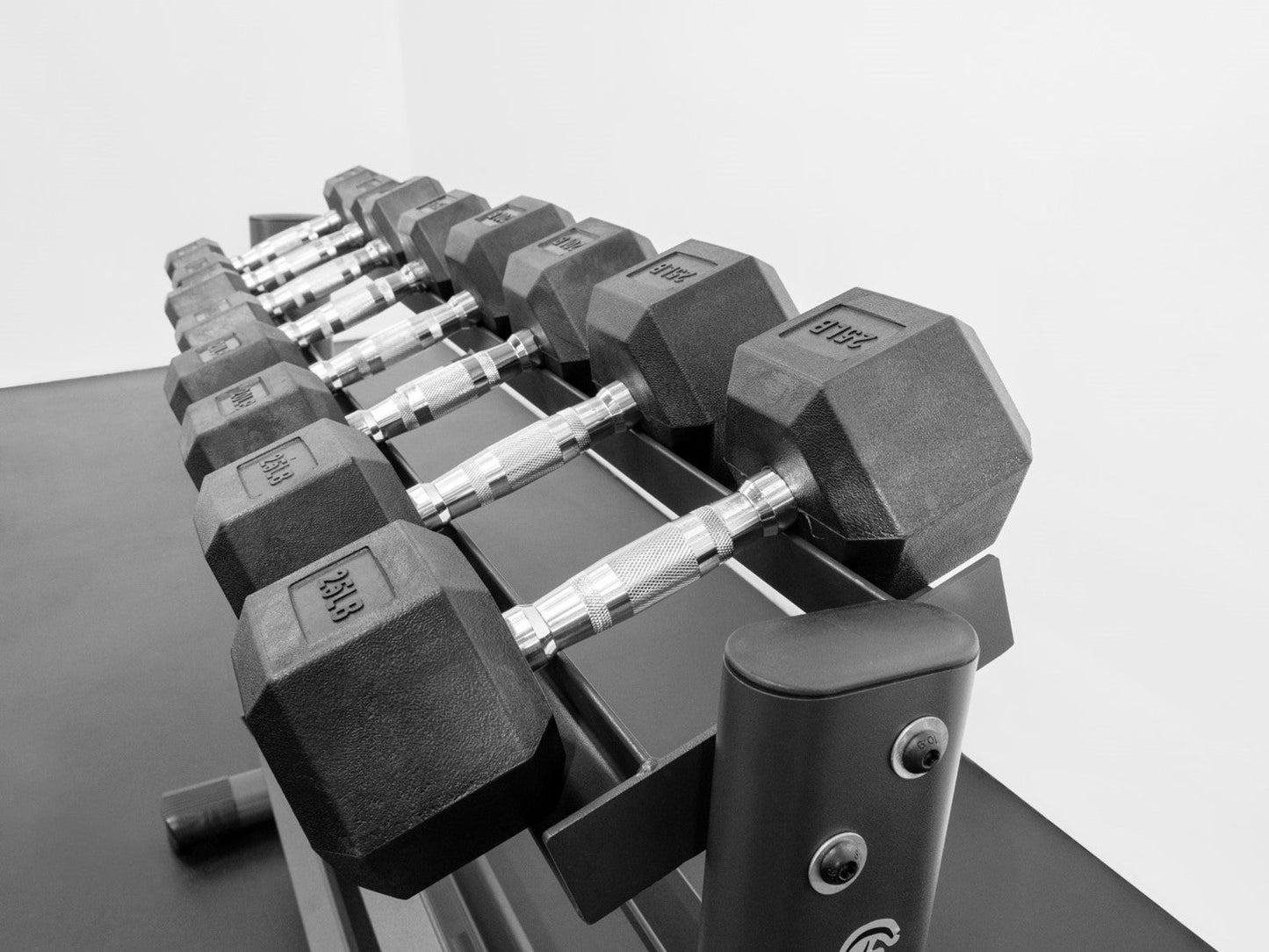 5-50lb Rubber Hex Dumbbell Set W/ Rack(G241) (RB550)