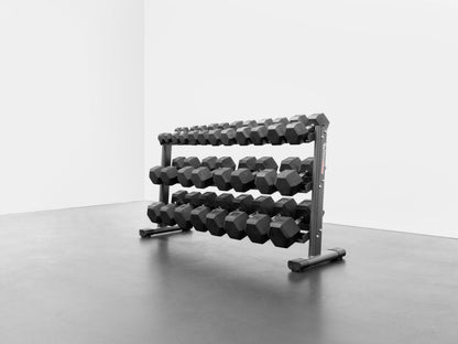 5-70lb Rubber Hex Dumbbell Set W/ Rack(G242) (RB570)