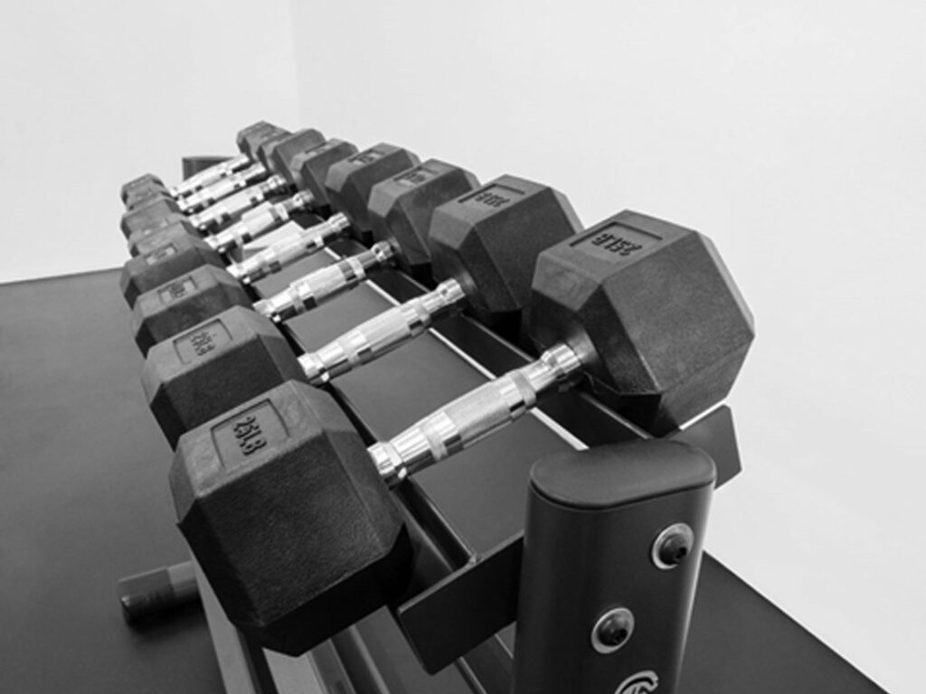 5-70lb Rubber Hex Dumbbell Set W/ Rack(G242) (RB570)