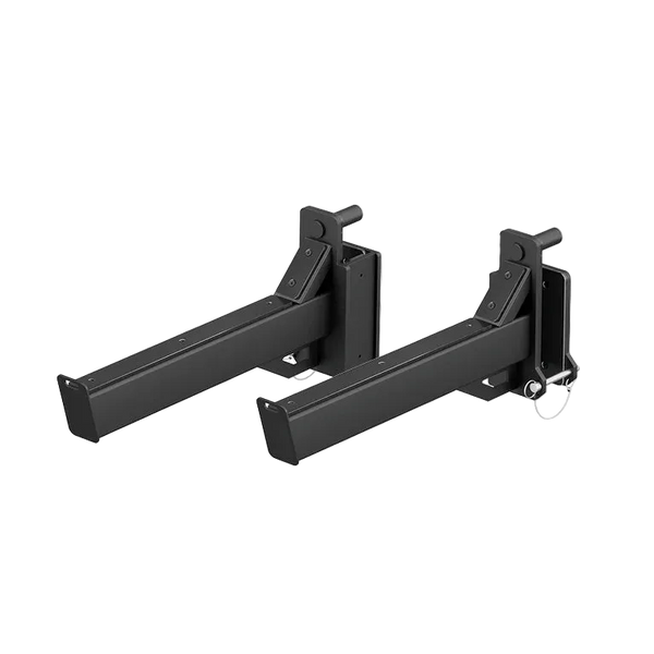 Black metal bracket on a white background