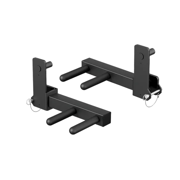 Black metal wall mount bracket on a white background
