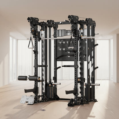 Black and silver weightlifting apparatus on a white background