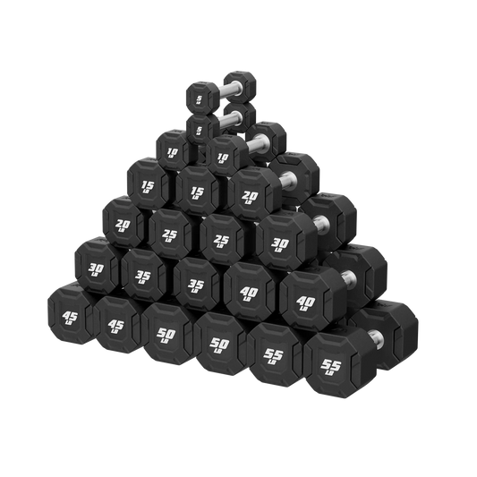 Urethane Octagonal-Shield Dumbbells - Major Fitness